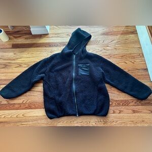 UGG Black Hooded Teddy Full Zip Jacket - Medium